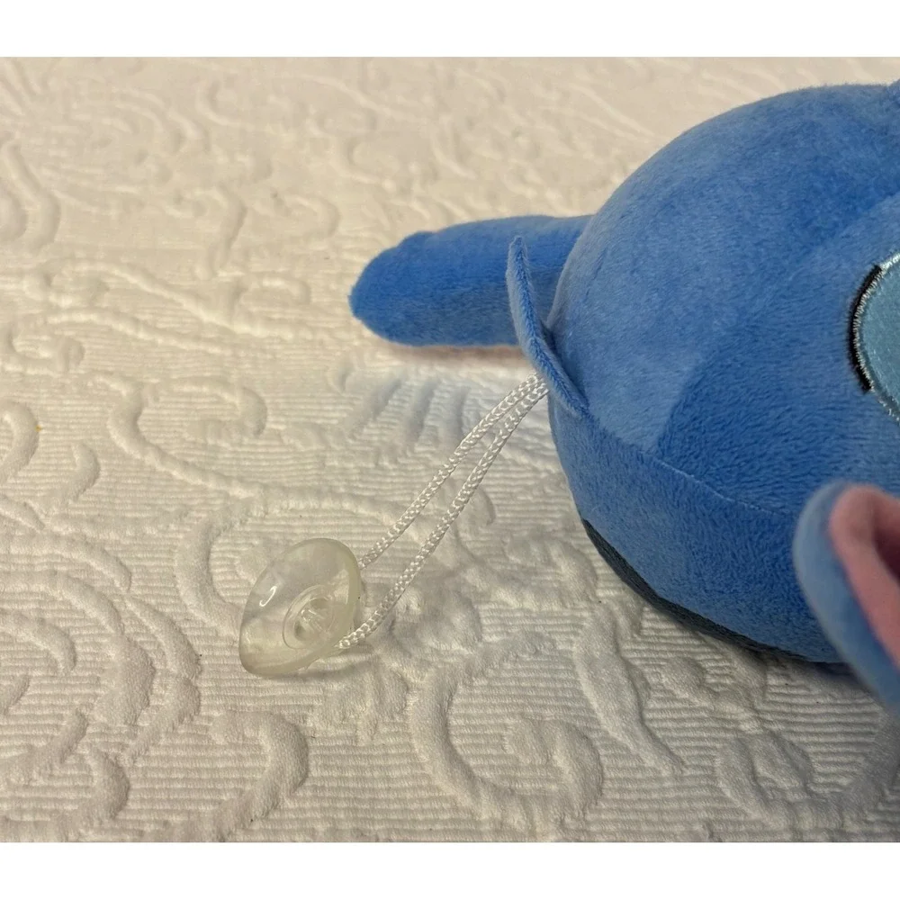 Disney‎ Stitch 8 inch Plush Stuffed Toy Animal Blue With Suction Cup to Hang